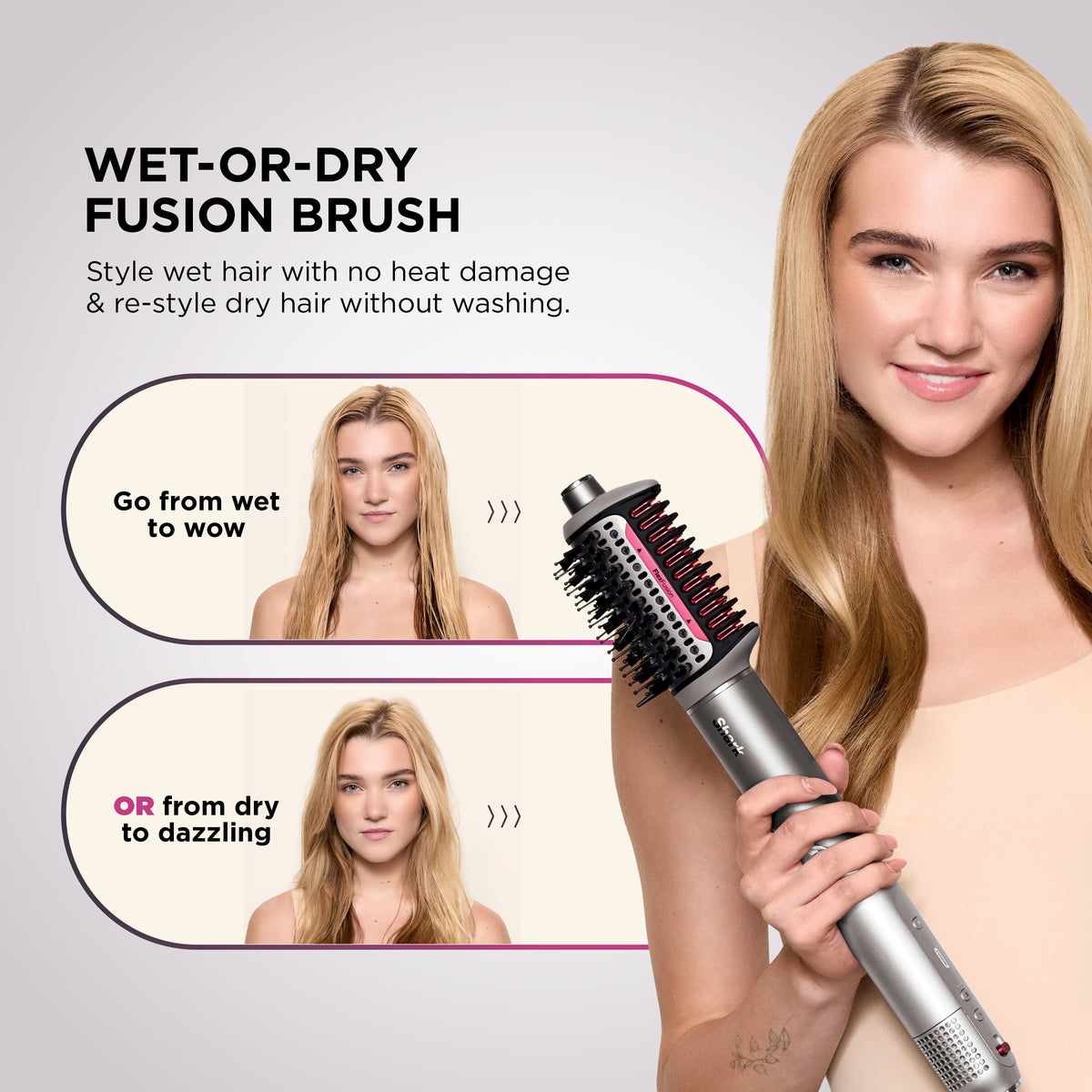 Shark - FlexFusion Air + Ceramic Styling & Drying System with Scalp Shield Mode - Metallic Mist