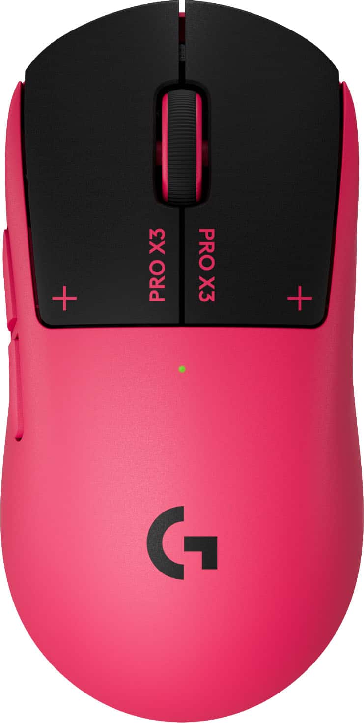 Logitech - G PRO X3 SUPERSTRIKE Wireless Gaming Mouse, Ultra-Lightweight with Programmable Buttons for PC, Mac - Wireless - Pink Magenta