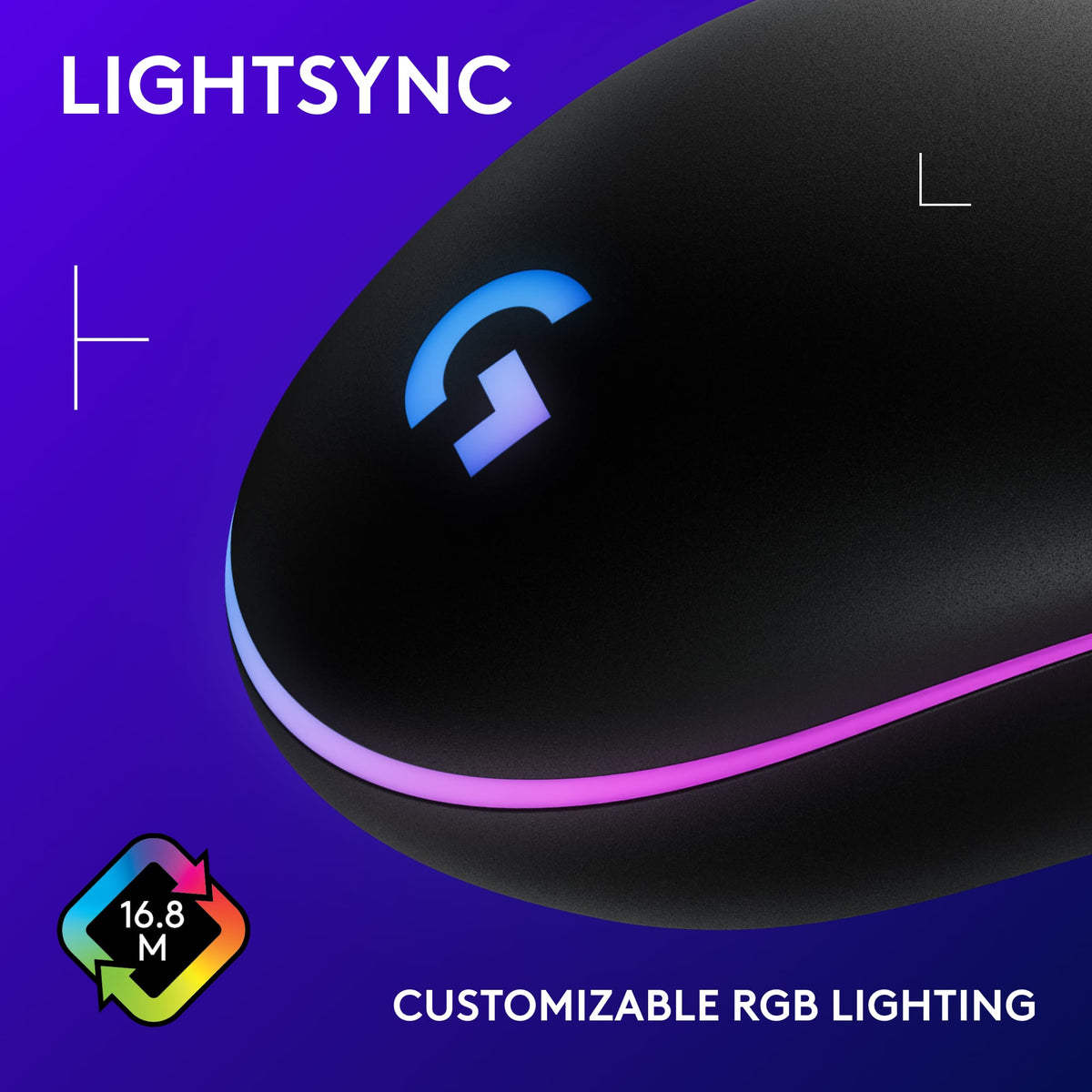 Logitech - G203 LIGHTSYNC Wired Optical Gaming Mouse with 8,000 DPI sensor - Wired - Black