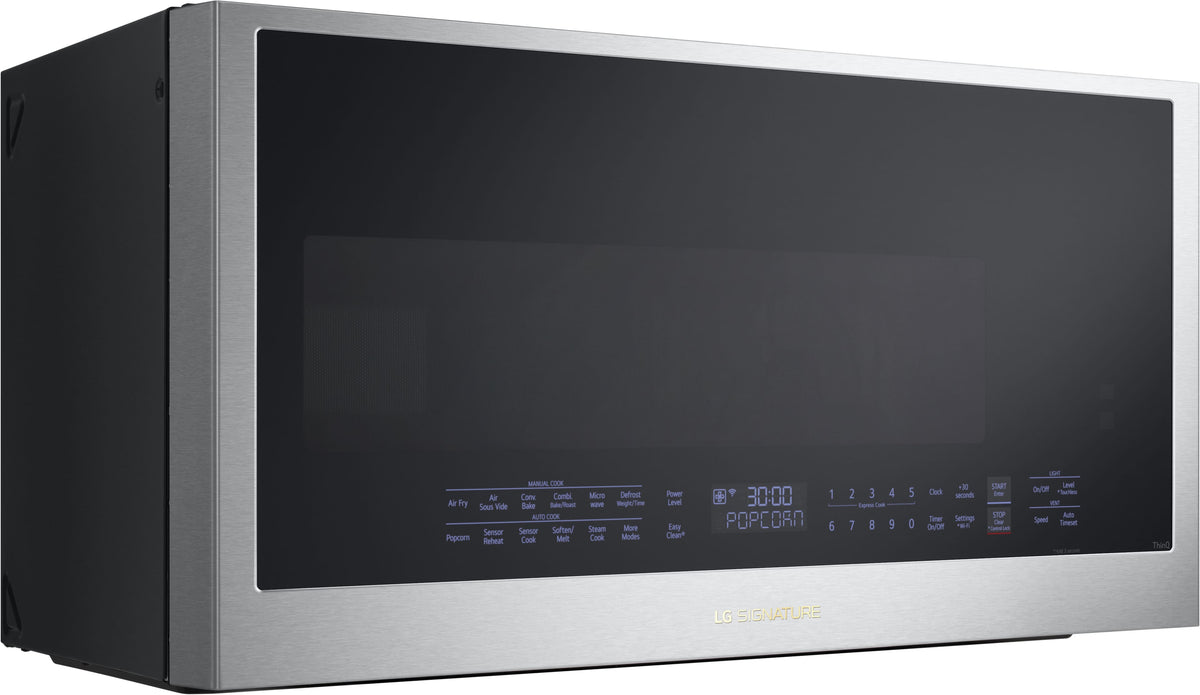 LG - SIGNATURE 1.7 Cu. Ft. Convection Over-the-Range Smart Microwave with Sensor Cooking, Air Fry and Air Sous Vide - Stainless Steel