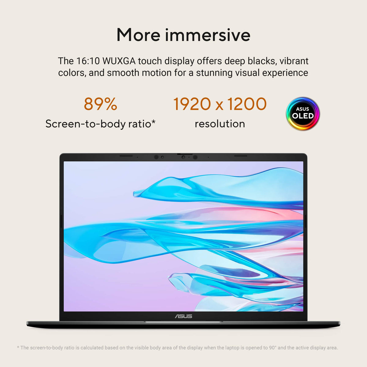 ASUS - Vivobook S16 -16” WUXGA Touch Display - AMD Ryzen AI 7 445 - 32GB RAM - 1TB SSD - Copilot+ PC - Matte Gray