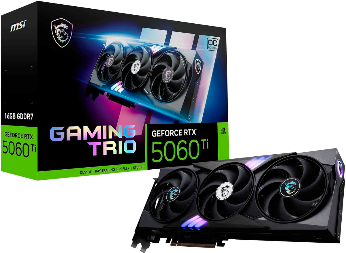 MSI - NVIDIA GeForce GeForce RTX 5060 Ti 16G GAMING TRIO OC 16GB GDDR7 PCI Express Gen 5 Graphics Card - Black