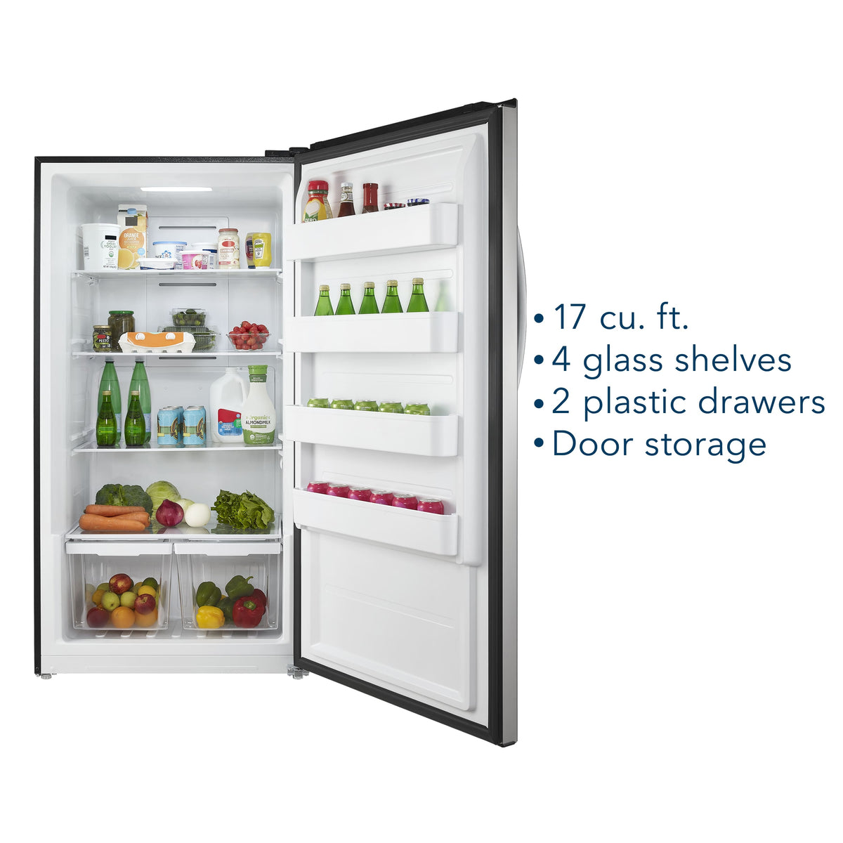 Insignia™ - 17 Cu. Ft. Garage Ready Convertible Upright Freezer with ENERGY STAR Certification - Stainless Steel
