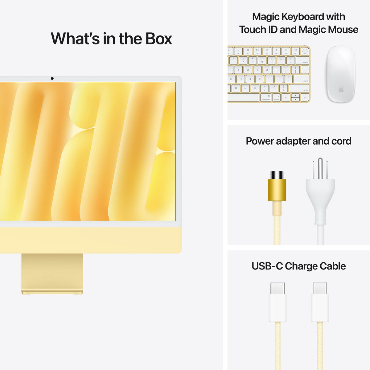 Apple - iMac 24-inch All-in-One - M4 chip - Built for Apple Intelligence - 10 Core CPU - 10 Core GPU - 16GB Memory - 256GB SSD - Yellow