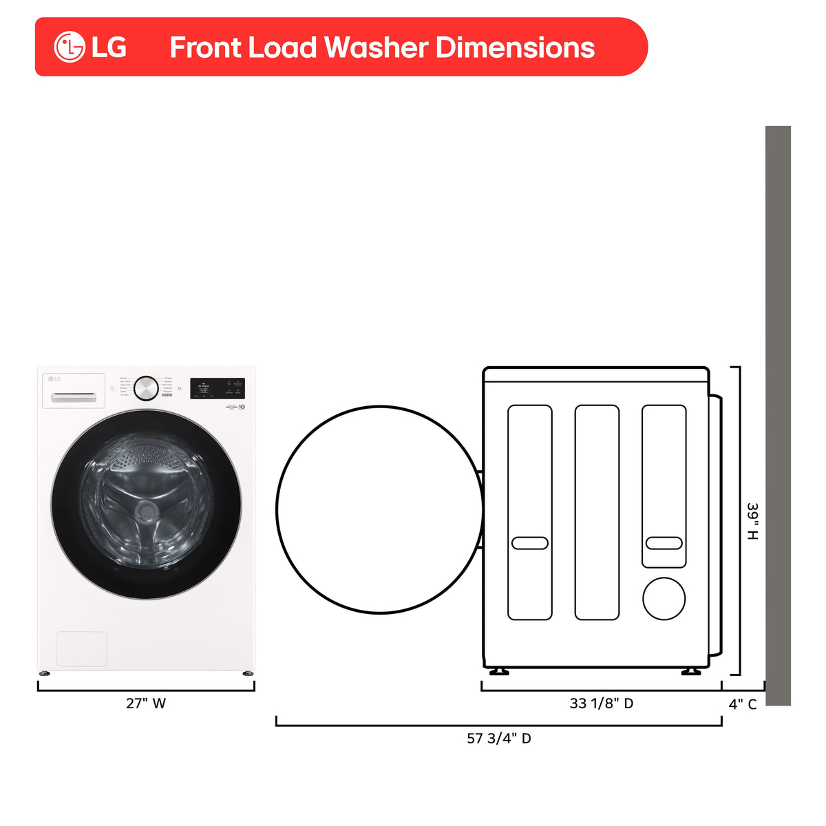 LG - 5.0 Cu. Ft. High-Efficiency Stackable Smart Front Load Washer with Steam and TurboWash 360° - Alpine White