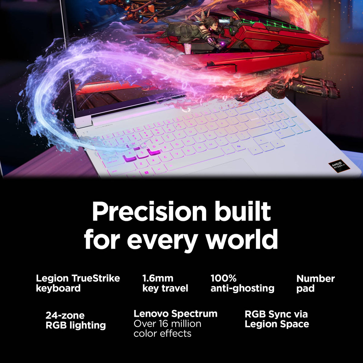 Lenovo - Legion 7a 16" 2.5K 240Hz OLED Gaming Laptop - AMD Ryzen AI 9 HX 470 2026 - 32GB RAM - NVIDIA GeForce RTX 5070 - 1TB SSD - Glacier White