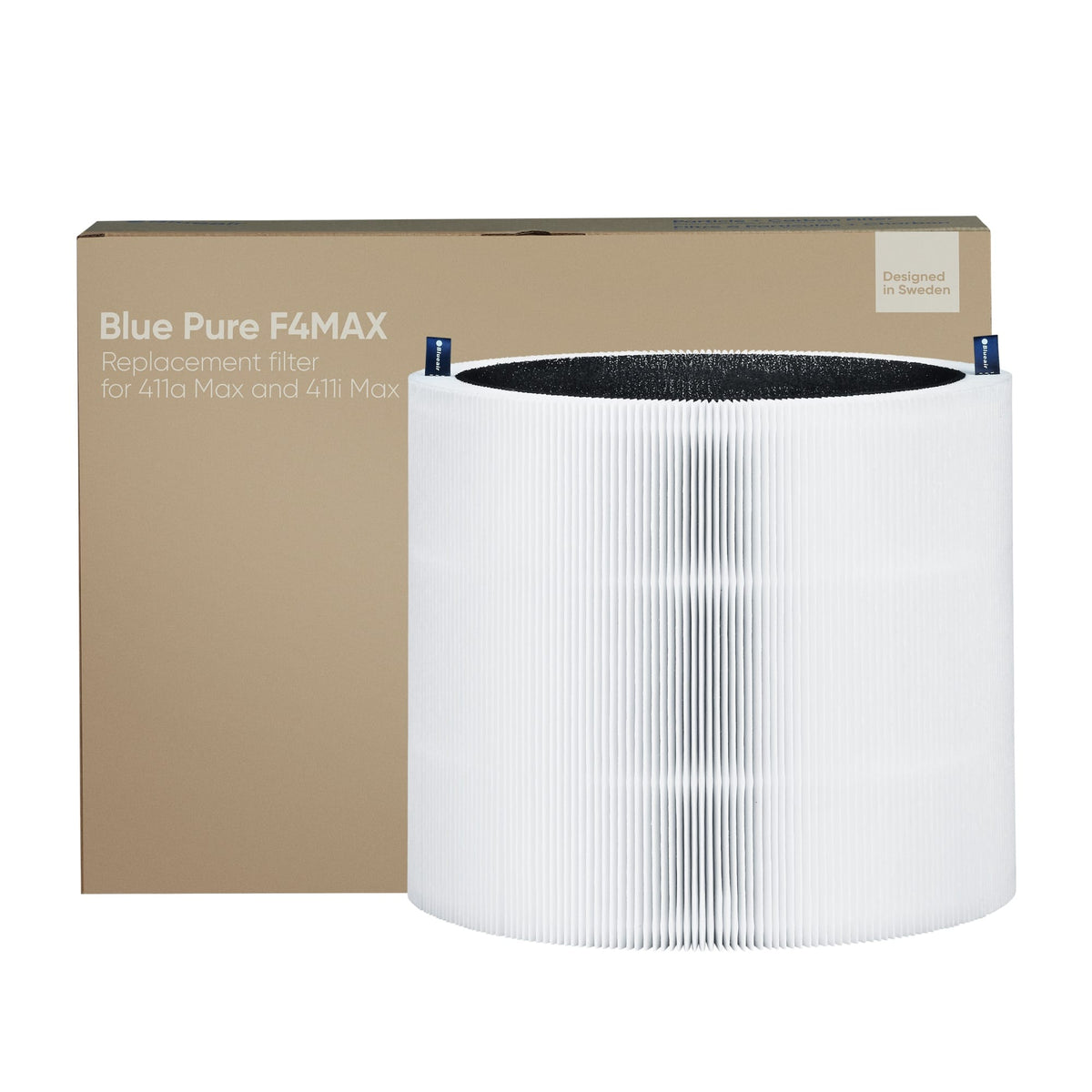 Blueair - F4MAX Replacement Filter for 411i Max & 411a Max Air Purifiers AHAM Certified HEPASilent 99.97% Particle & Odor - Black