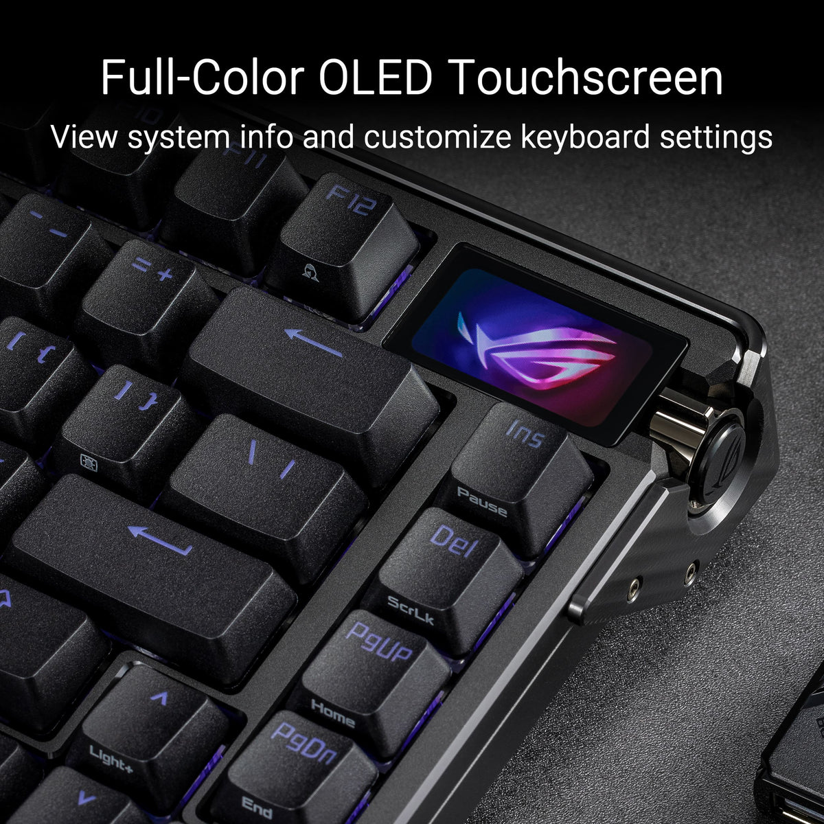 ASUS - ROG Azoth Extreme 75% Wireless Mechanical Gaming Keyboard with ROG NX Snow Linear Switches and Color OLED Touchscreen - Black