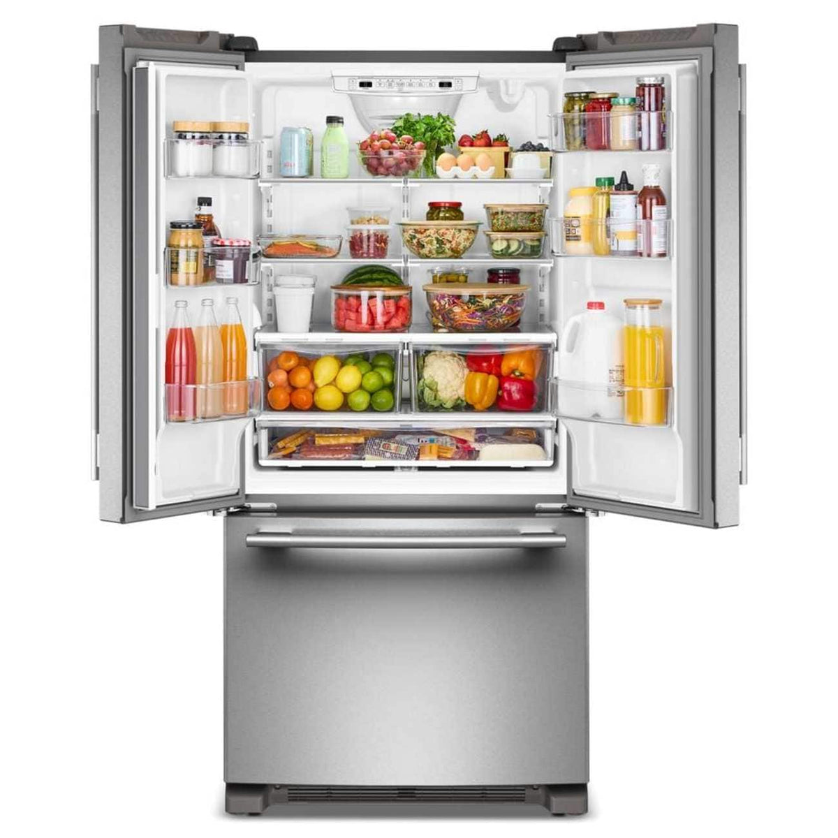 KitchenAid - 22 Cu. Ft. 33-Inch Standard-Depth French Door Refrigerator with Internal Water Dispenser - Stainless Steel