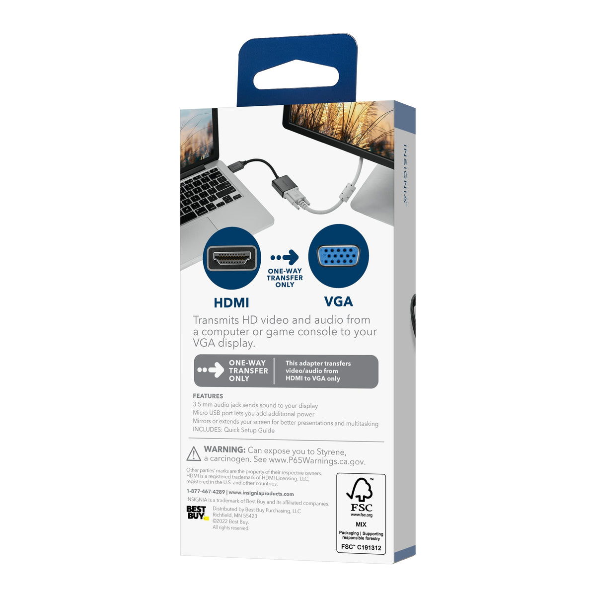 Insignia™ - HDMI to VGA Adapter - Cool gray