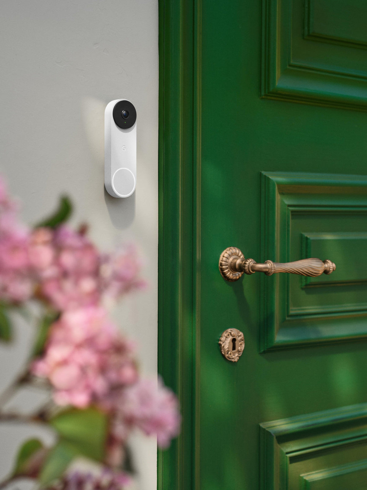 Google - Nest Doorbell (wired, 3rd gen) - Latest Model - 2K Video and Gemini - Snow
