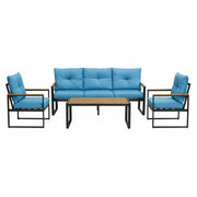 Conjunto de conversación para exteriores extragrande, 5 plazas - Azul