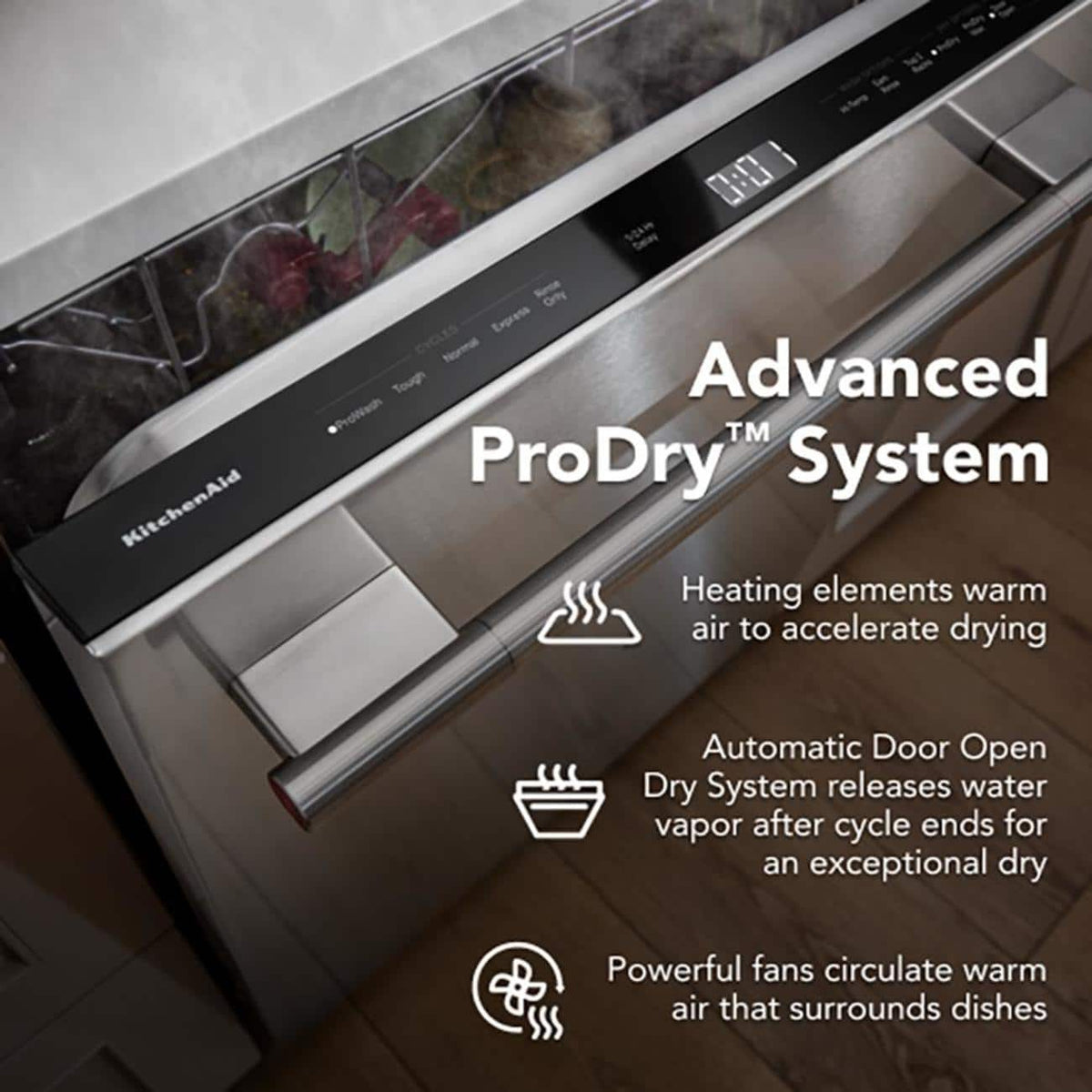 KitchenAid - 24" Top Control Built-In Dishwasher with 360 Max Jets Third Rack, Advanced ProDry, Ultra-bright LED Lighting - Stainless Steel