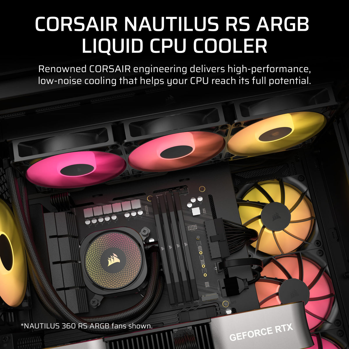 CORSAIR - NAUTILUS 240 ARGB Liquid CPU Cooler with RS120 ARGB Fans - Black
