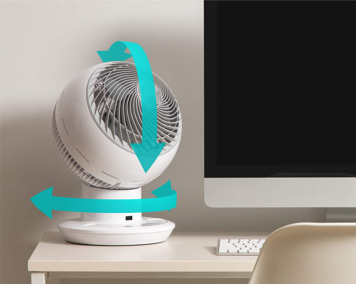 WOOZOO - Compact Globe Oscillating Fan w/ Remote - 5 Speed - White