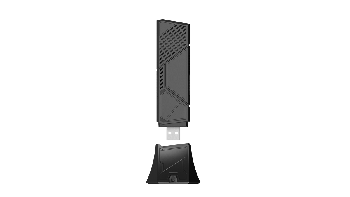 ASUS - ROG USB-BE92 BE6500 Tri-Band Wi-Fi 7 USB Network Adapter - Black