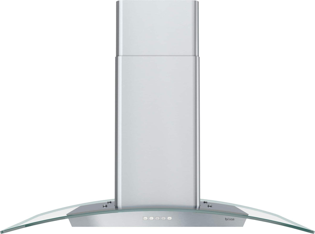Zephyr Brisas - 36 inches - Convertible - Wall Range Hood - Stainless Steel/Glass
