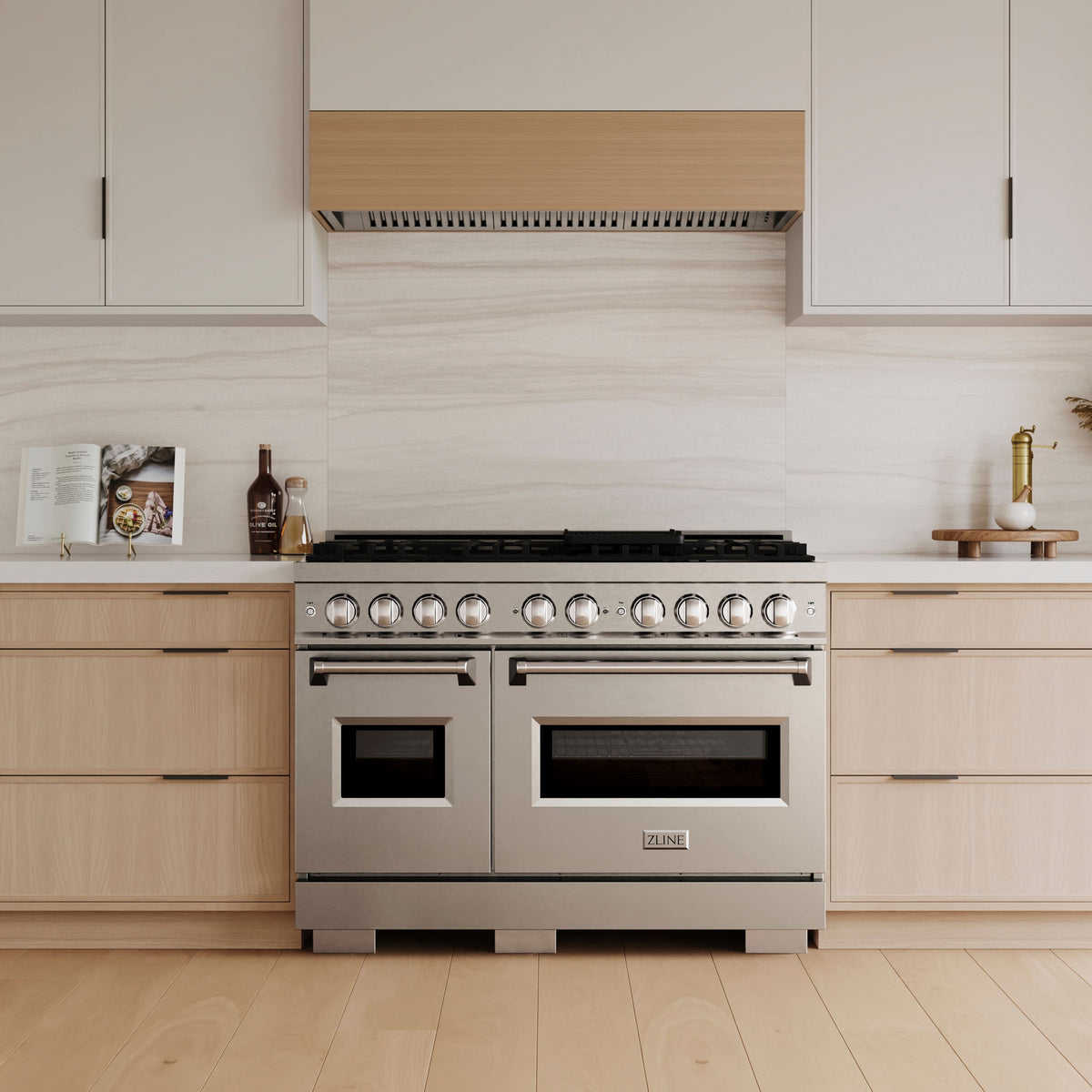 ZLINE - 48 in. 6.7 cu. ft. Classic Freestanding Gas Range with 8 Burner DuoPro Cooktop and Dual Ovens in Stainless Steel - Stainless Steel