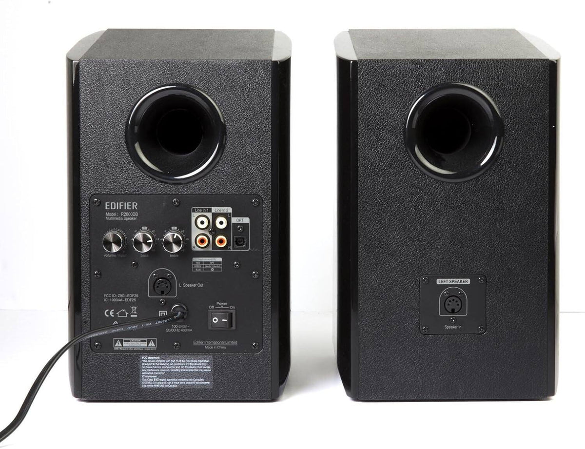 Edifier - R2000DB Powered Bluetooth Bookshelf Speakers, Computer Speakers - 120W RMS Optical Input - Near-Field Studio Monitors - Black