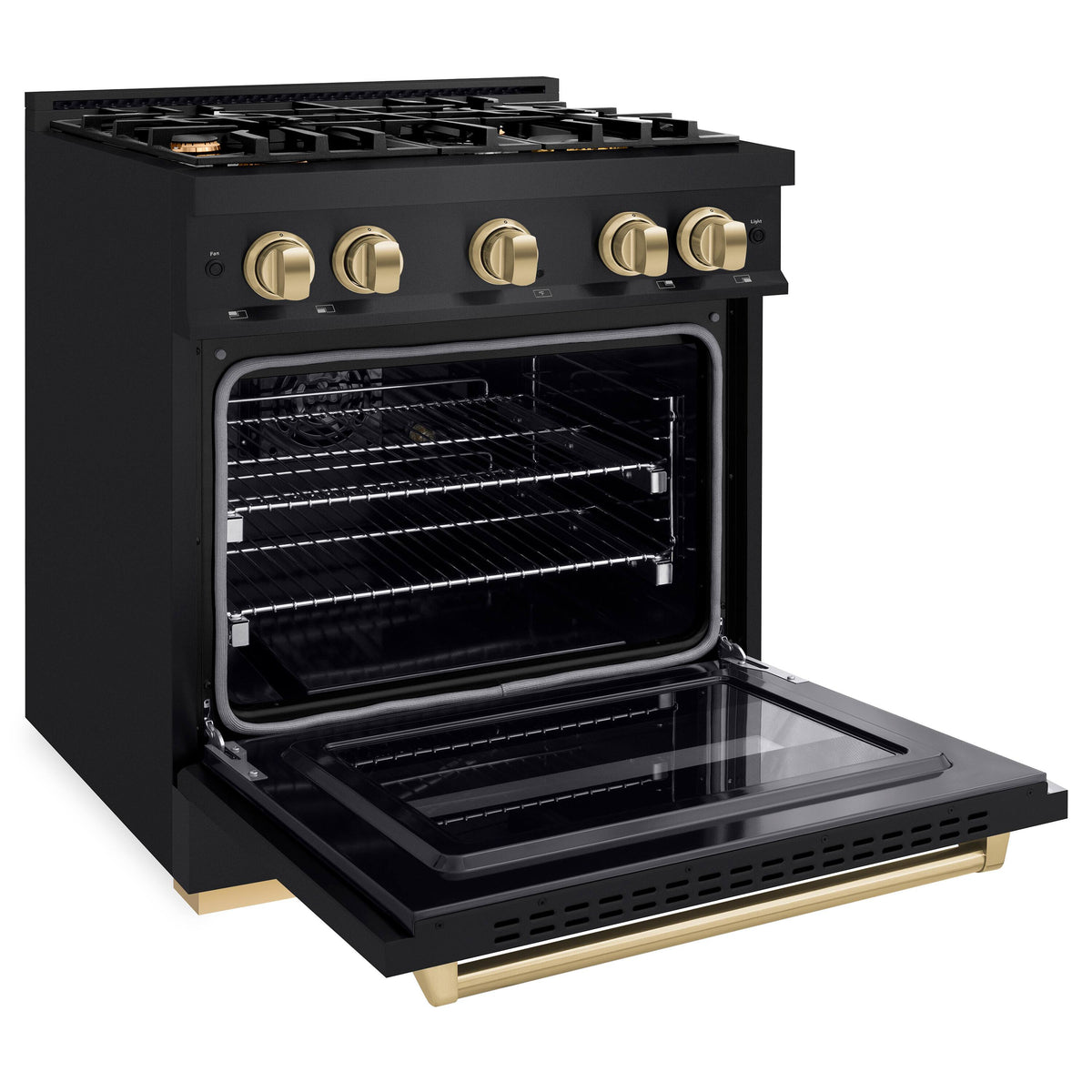 ZLINE - 30 in. Wide 4 Burner Autograph Classic Dual Fuel Black Stainless Range w/ Bronze Accents (CDRBZ-30-CB) - Black Stainless Steel