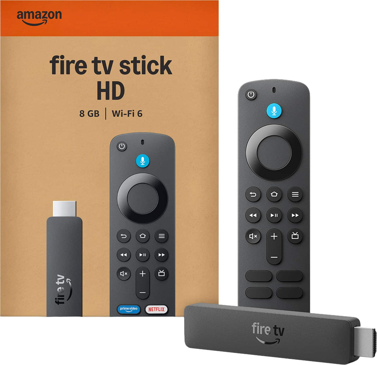 Amazon - Fire TV Stick 2nd Gen HD, free & live TV, Alexa Voice Remote, powered by the TV, effortless setup, 8 GB (2026) - Black