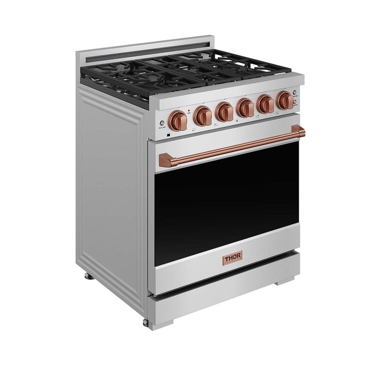 Gordon Ramsay Series by Thor Kitchen 4.55 Cu. Ft Freestanding Gas Range with Rose Gold Hardware - Stainless Steel