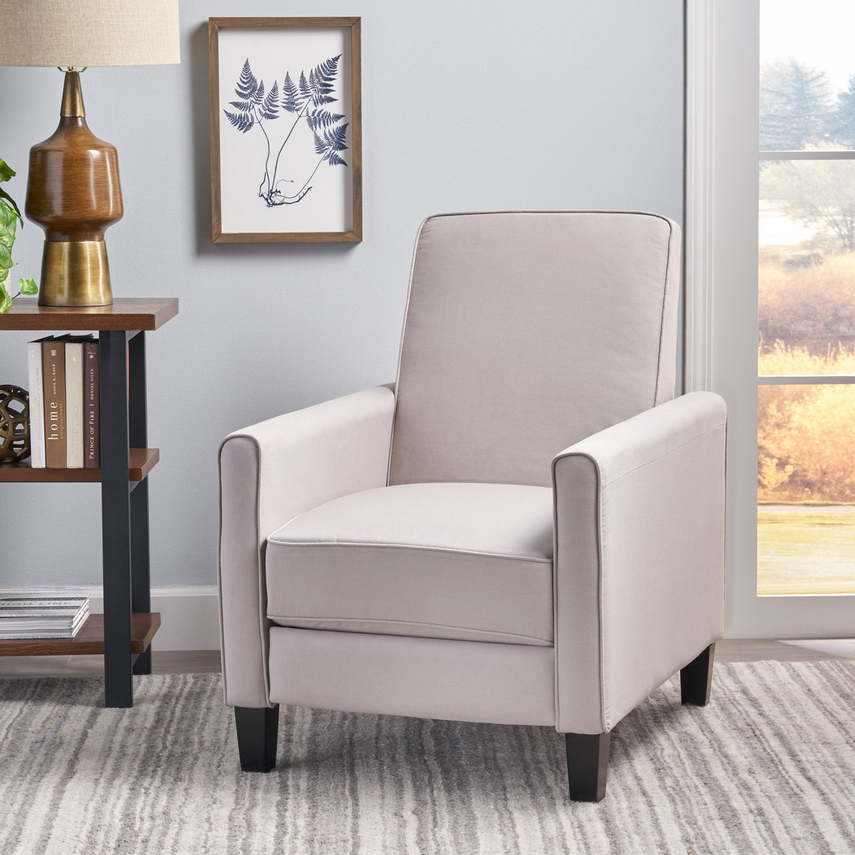 Sillón reclinable tapizado con respaldo retráctil para sala de estar