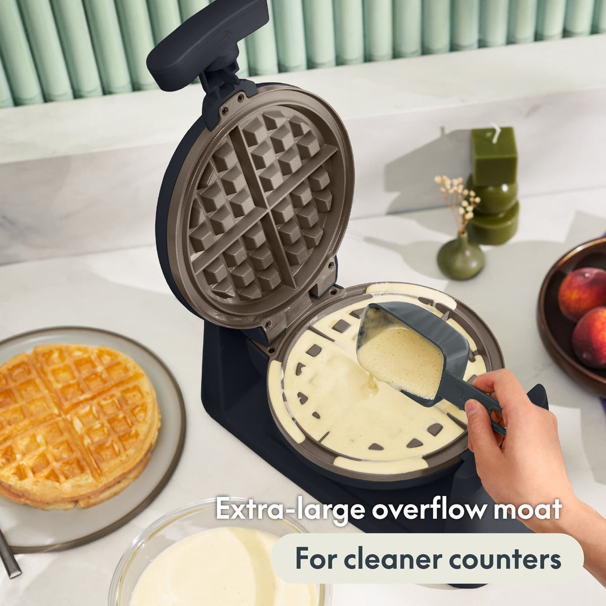 Bella - GOLDEN Rotating Belgian Waffle Maker - Slate