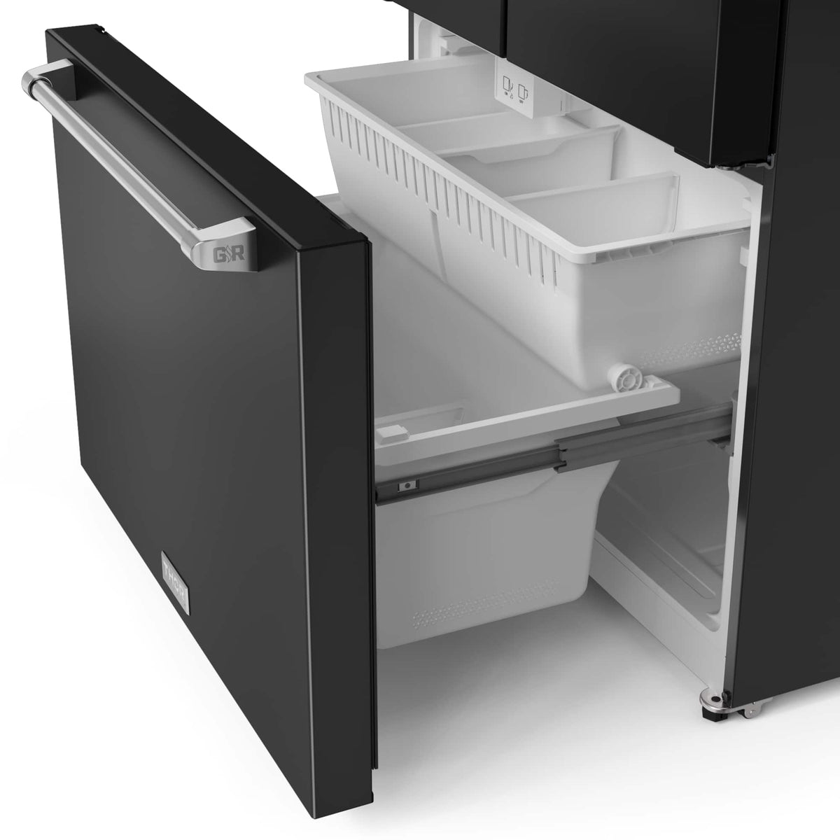 36 in. Wide Gordon Ramsay Series by Thor Kitchen 20.3 Cu. Ft. Counter Depth Refrigerator with Stainless Steel Hardware - Black
