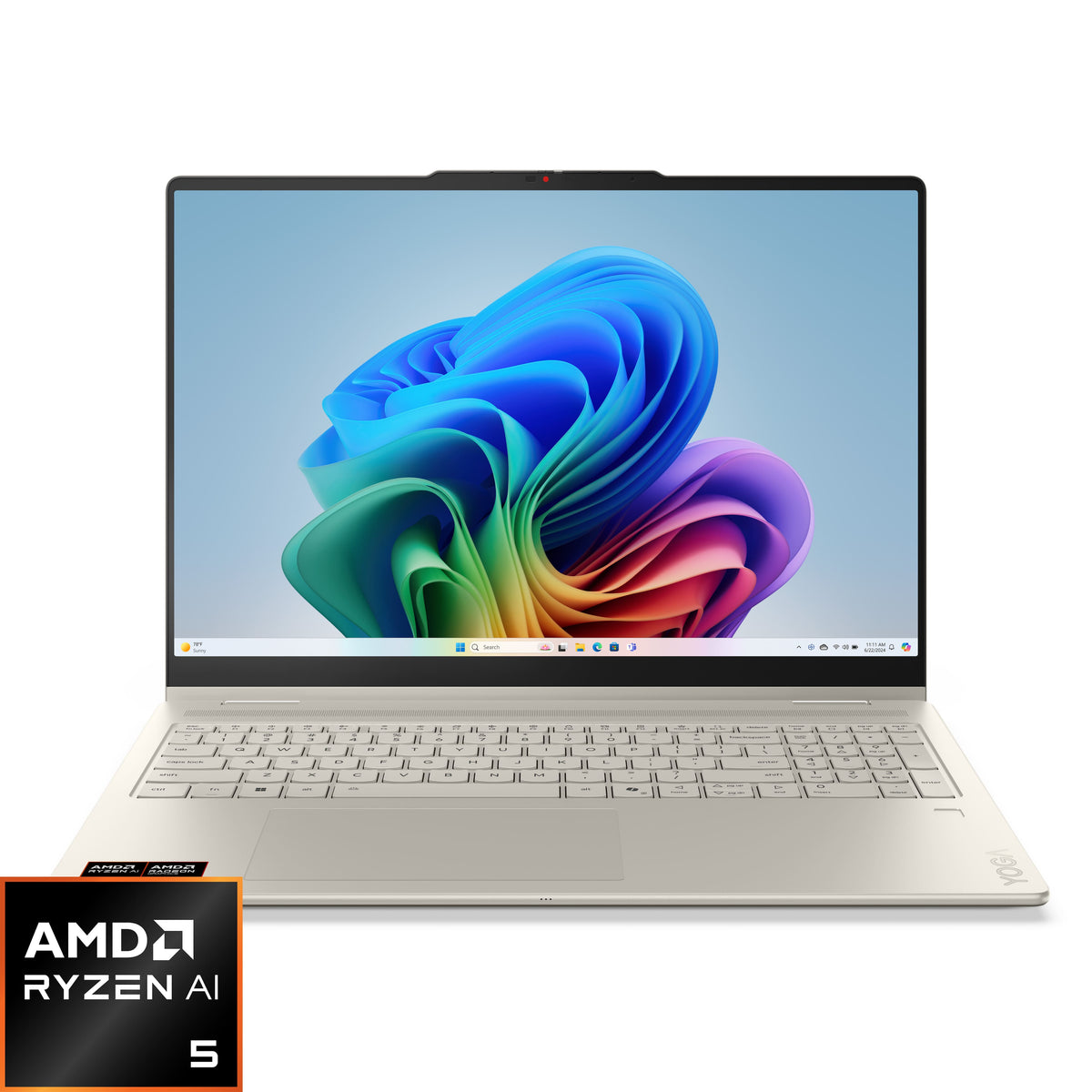 Lenovo - Yoga 7a 2-in-1 16" 2K LCD Touchscreen Laptop - AMD Ryzen AI 5 430 2026 - 16GB Memory - 512GB SSD - Copilot+ PC - Seashell