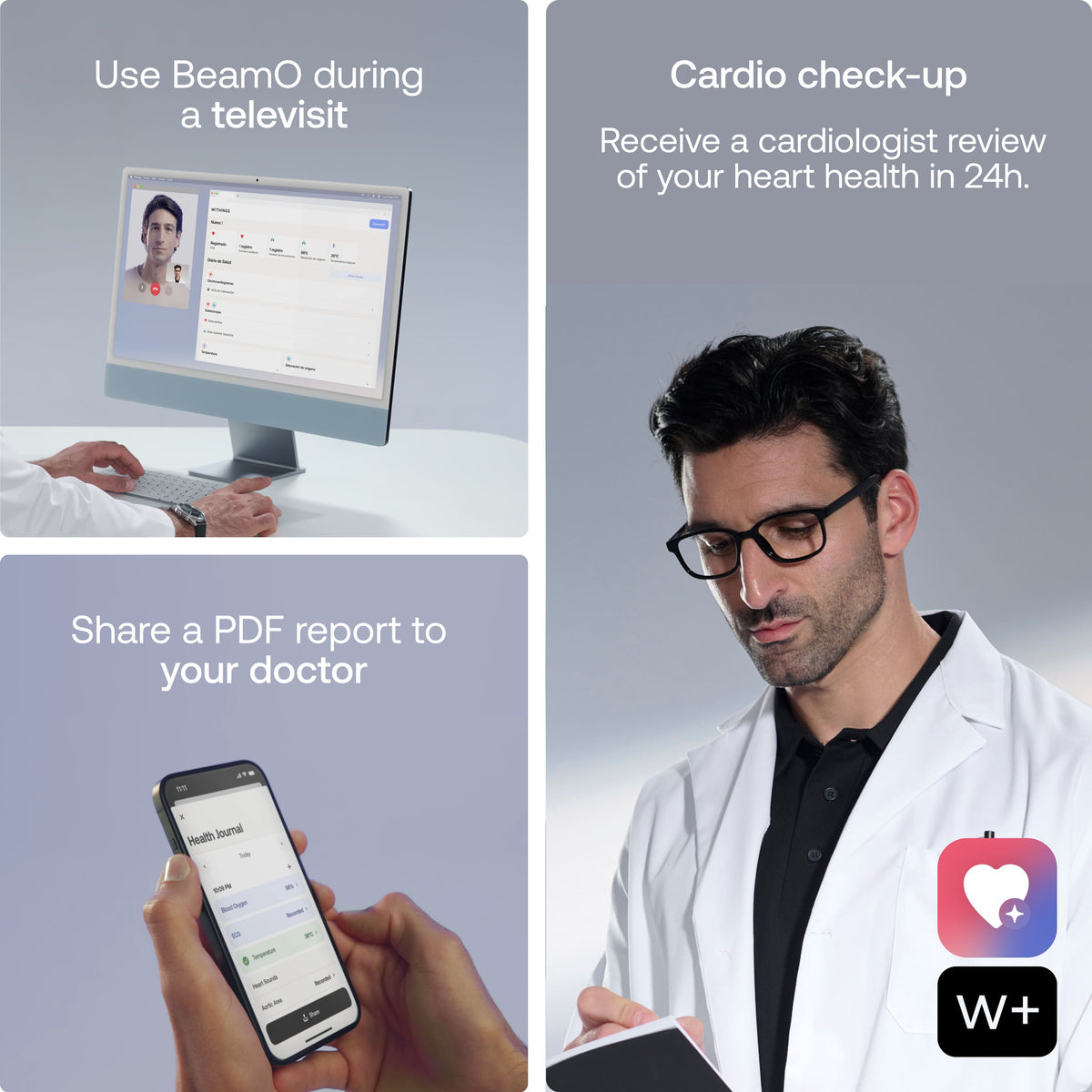 Withings - BeamO 3-in-1 Health MultiScan - Silver
