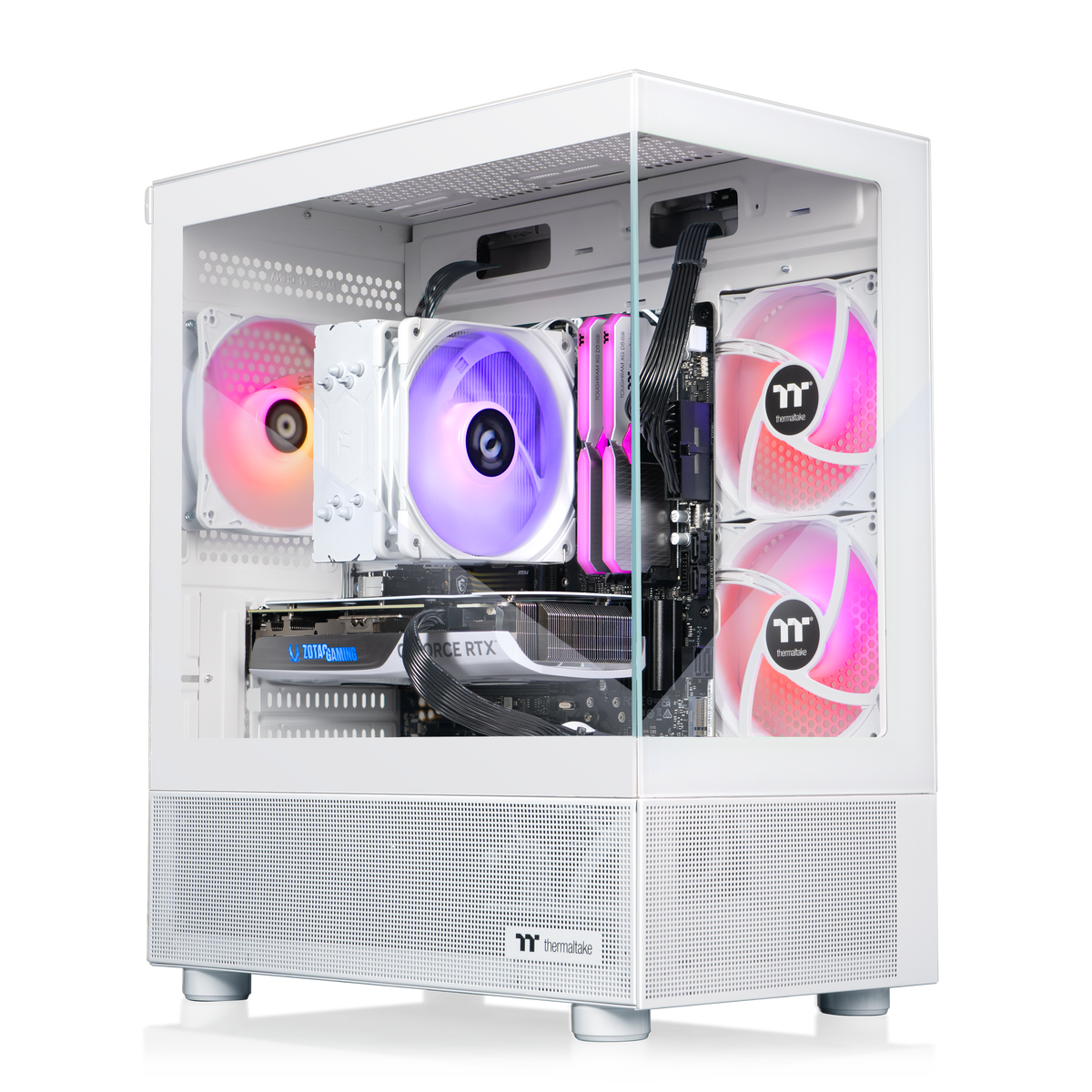 Thermaltake - LCGS View u2460TS-170 Gmng Dsktp Intel Core Ultra5 245KF 2025 32GB DDR5 Memory NVIDIA GeForce RTX 5060 Ti8GB 1TB NVMe M2 - White