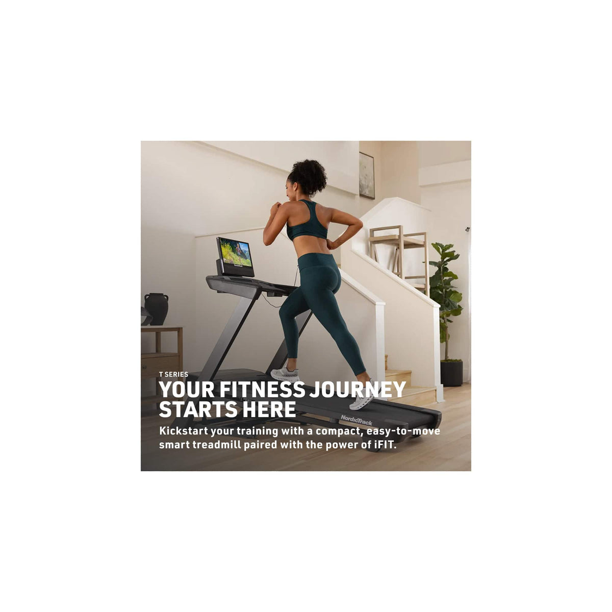 NordicTrack - T Series 16: Folding Treadmill with Incline & Decline, 16" Smart HD Touchscreen, & Powered by iFIT - Black