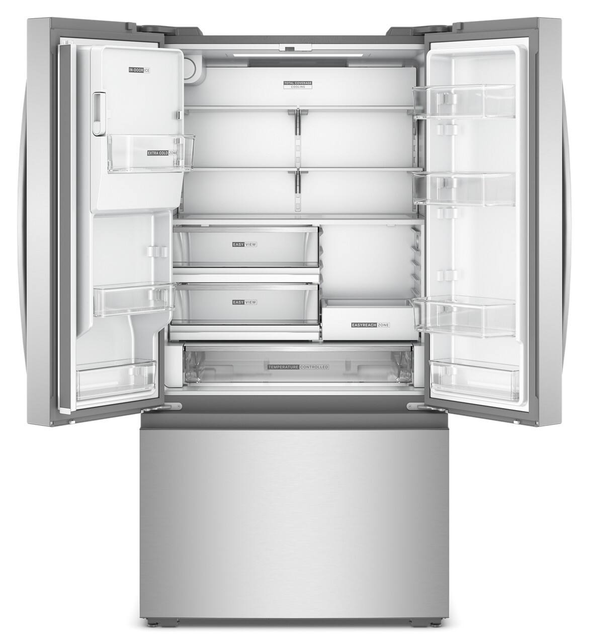 Whirlpool - 36 in. Wide 23 cu. ft. French Door Refrigerator with Dual Ice Makers - Fingerprint-Resistant Stainless Finish