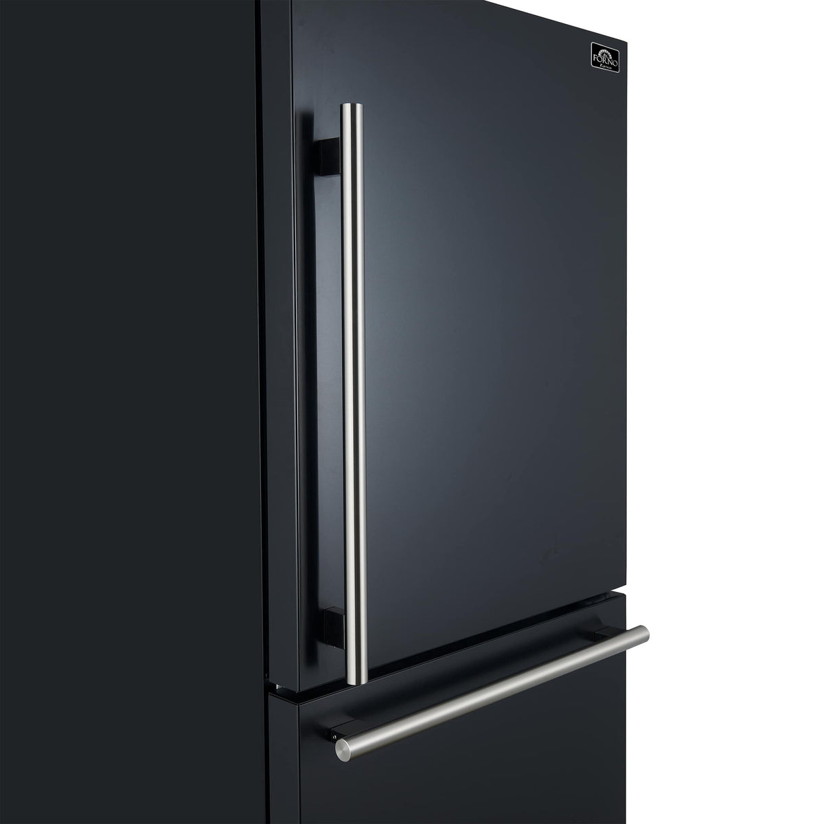 Forno Appliances - 32 in. Wide Milano Espresso 17.2 Cu. Ft. Counter-Depth Bottom Freezer Refrigerator with Right Swing Door - Black