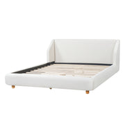 Base de cama tapizada moderna con cabecero con alas