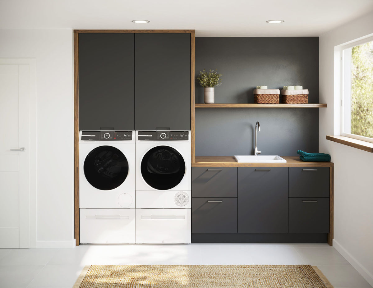 Bosch - 500 Series 4 Cu. Ft. Stackable Smart Electric Dryer with SmartDry - White