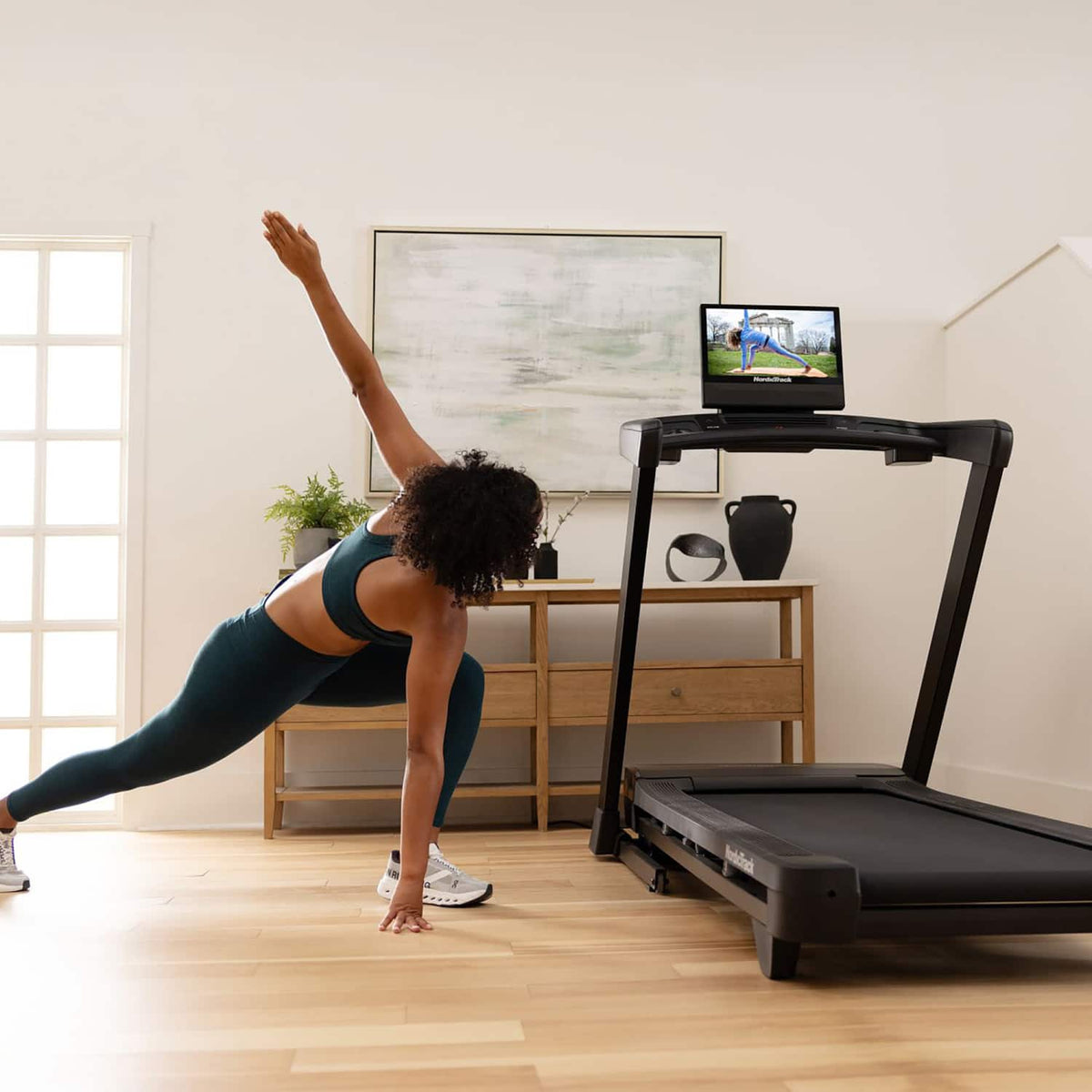 NordicTrack - T Series 16: Folding Treadmill with Incline & Decline, 16" Smart HD Touchscreen, & Powered by iFIT - Black