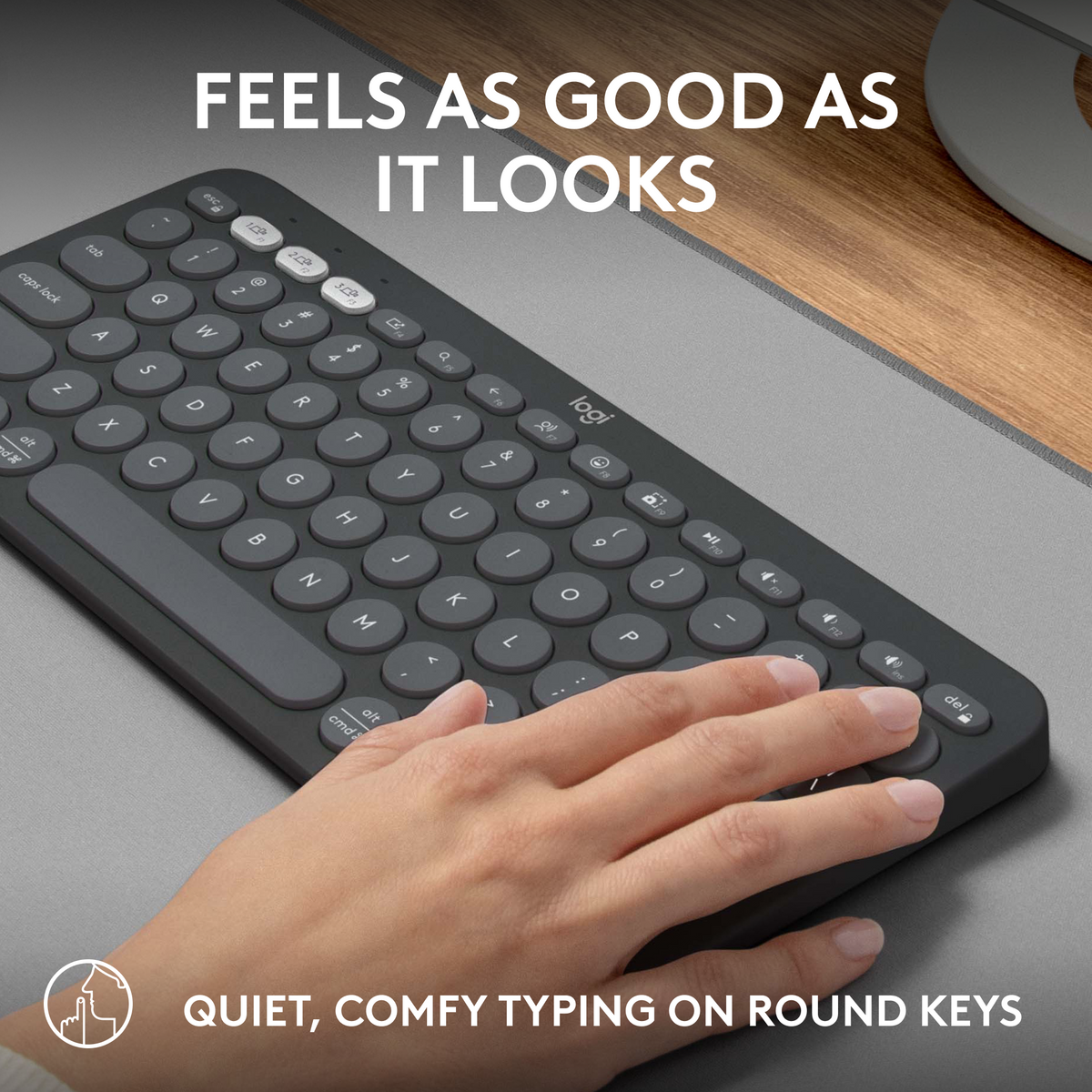 Logitech - Pebble Keys 2 Slim TKL Wireless Scissor Keyboard for Windows, macOS, iPadOS, Chrome - Graphite