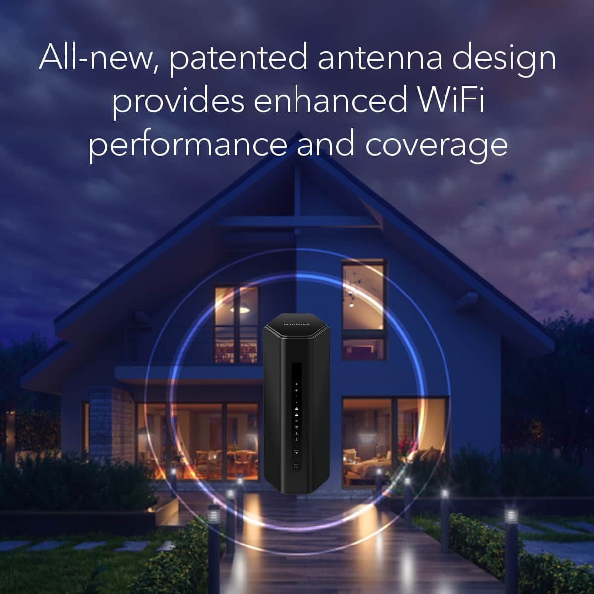 NETGEAR - Nighthawk WiFi 7 Router RS300, 9.3 Gbps, Up to 2,500 sq ft, 100 Devices - Black