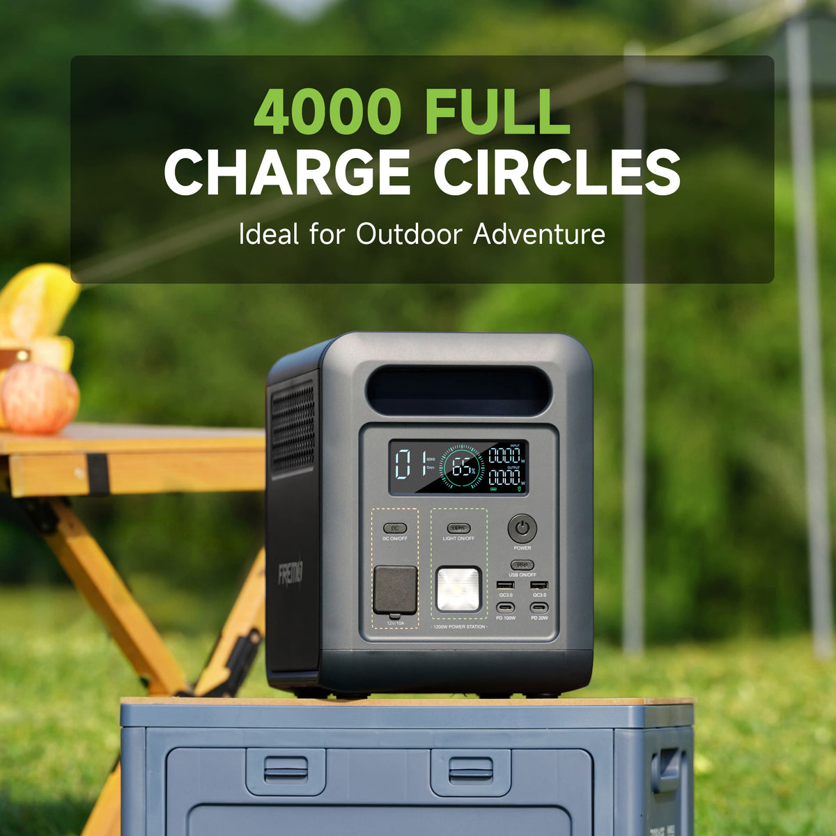 Fremo - X1200 Portable Power Station (1024 Wh Capacity) - Gray
