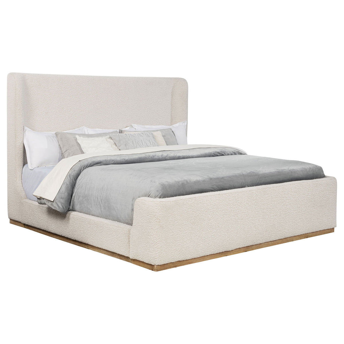 Kensington - Cama trineo Eastern King con cabecero alto con alas - Crema