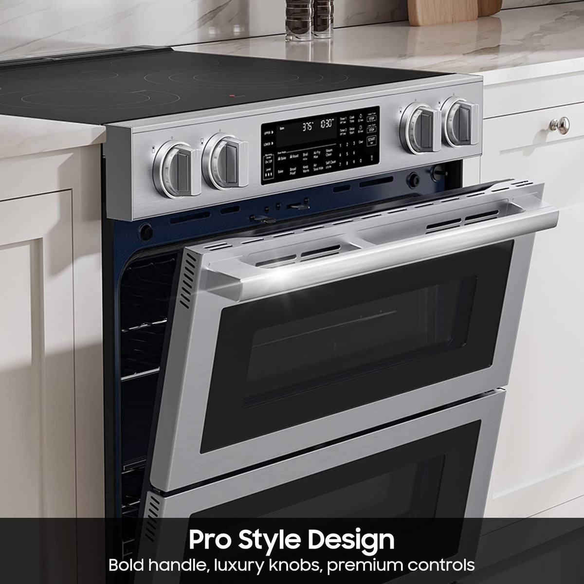 Samsung - Bespoke Smart Slide-In Electric Range with Flex Duo Oven and Dual True Convection - Stainless Steel
