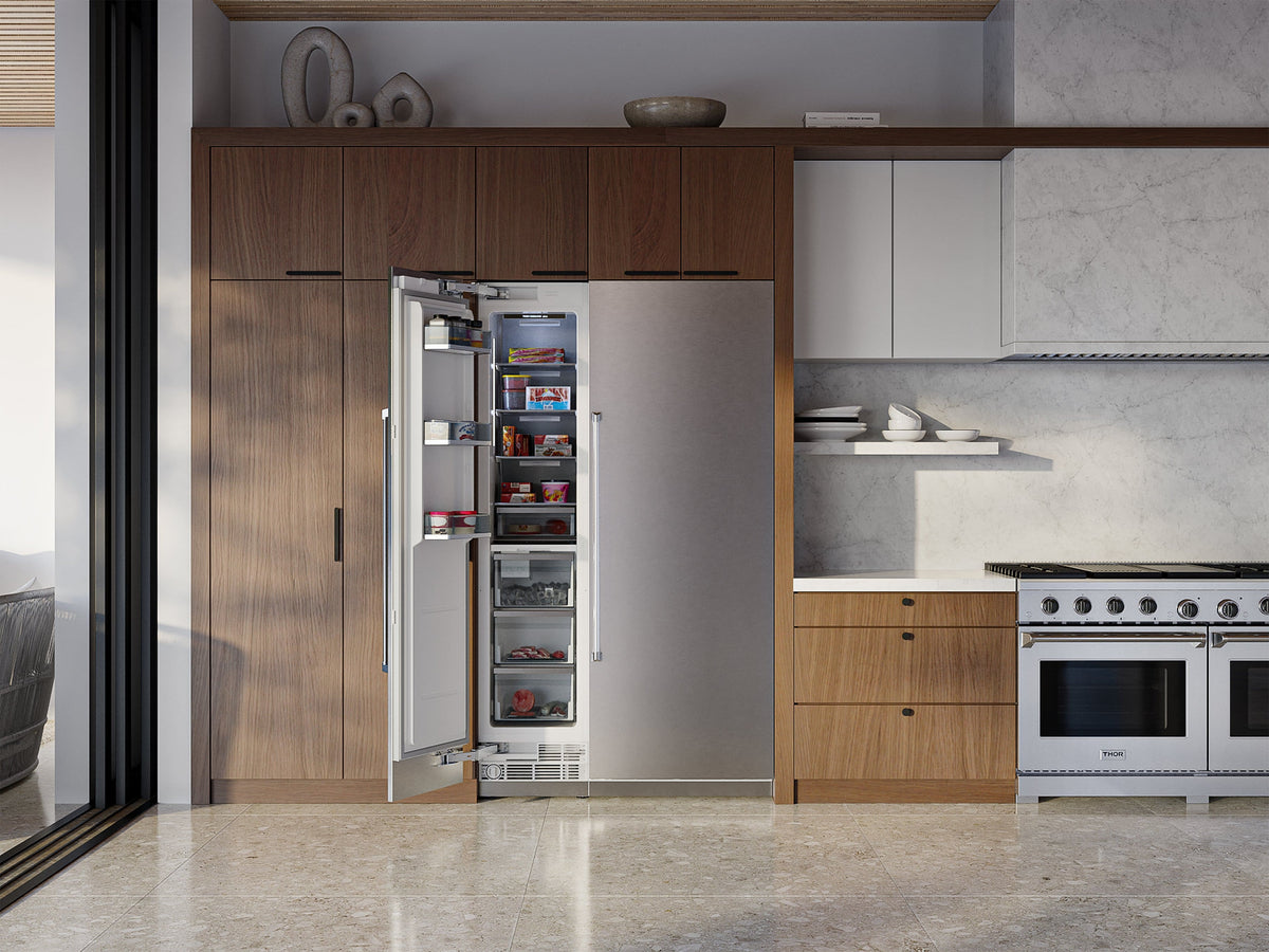 Thor Kitchen - 8.6-Cu. Ft. Upright Built In Column Freezer - Custom Panel Ready - White