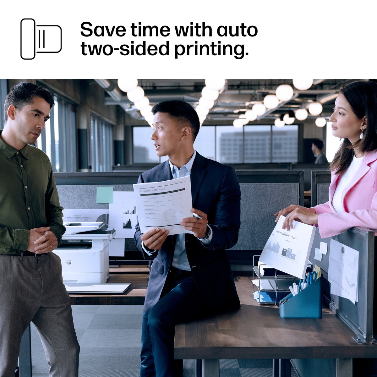 HP - LaserJet Pro MFP 4101fdn AI-Enabled Black-and-White All-in-One Laser Printer - White