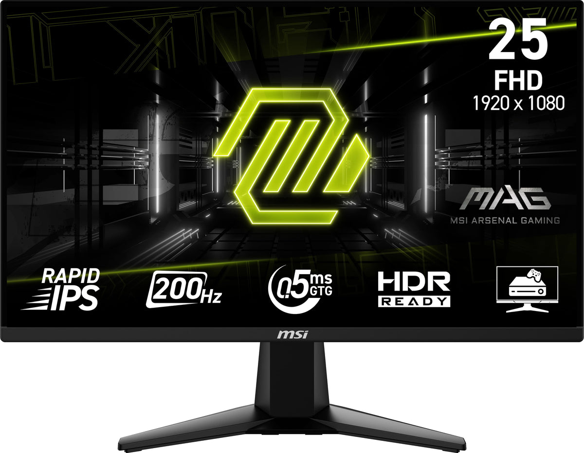 MSI - MAG 255F E20 24" Rapid IPS LCD FHD 200Hz 0.5ms Adaptive sync Gaming Monitor with HDR Ready(DisplayPort, HDMI) - Metallic Black