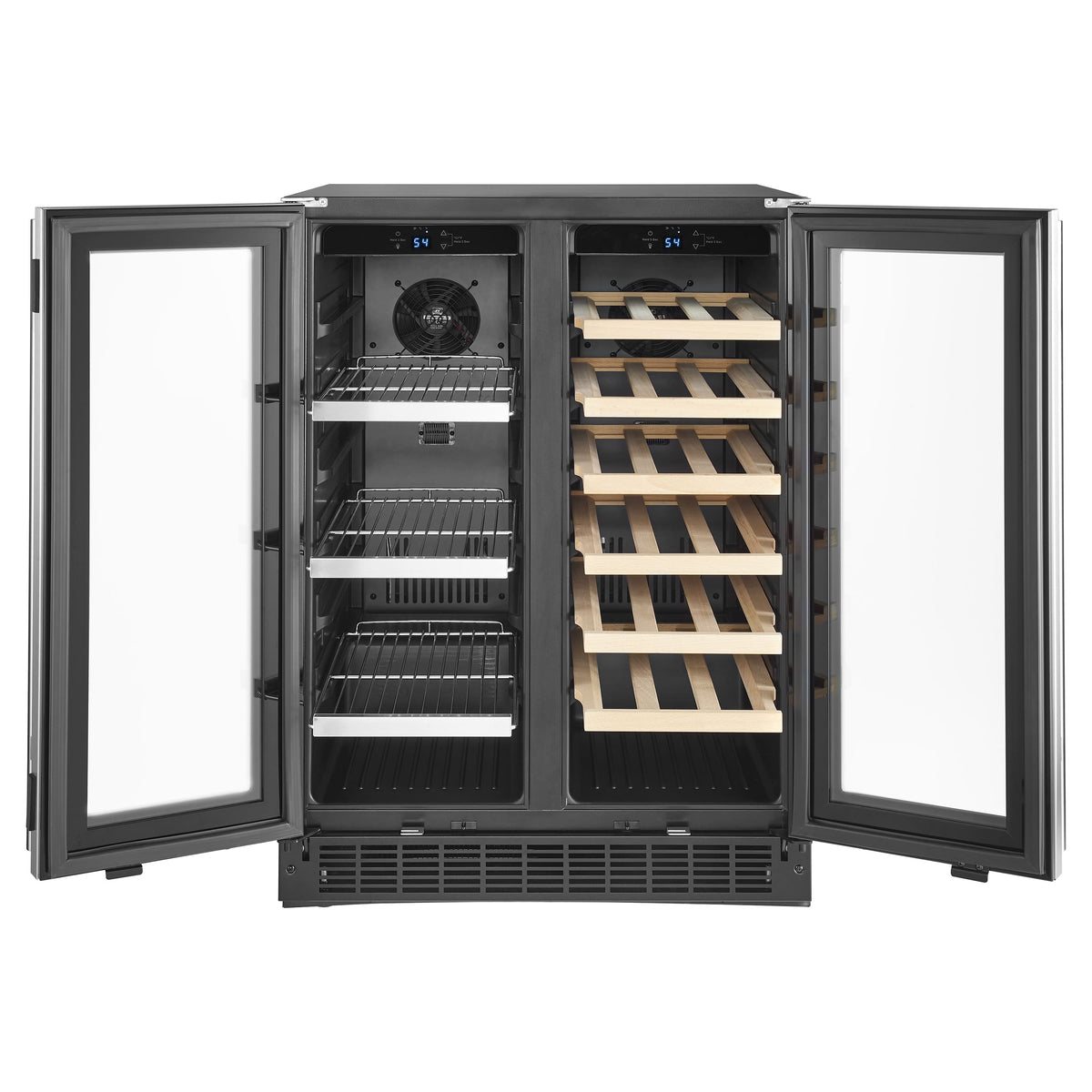 Insignia™ - Dual Zone Wine and Beverage Cooler with Glass Doors - Stainless Steel