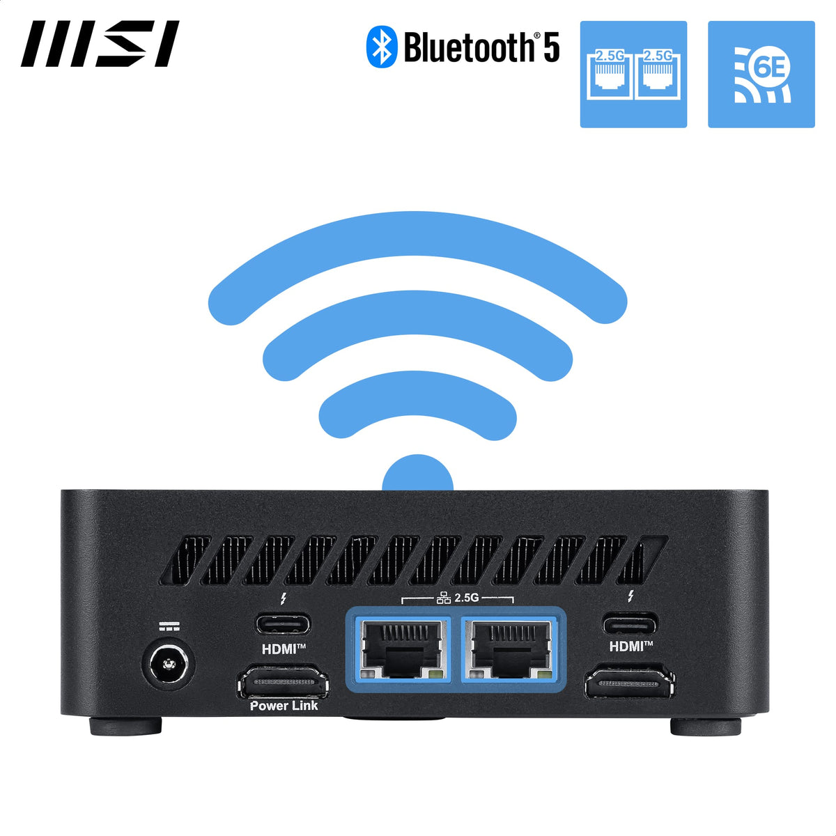 MSI - Cubi NUC AI 1UMG Mini Desktop - Intel Core Ultra 5-125H 2023 - 16GB Memory - Intel Arc Graphics - 1TB Storage - Black
