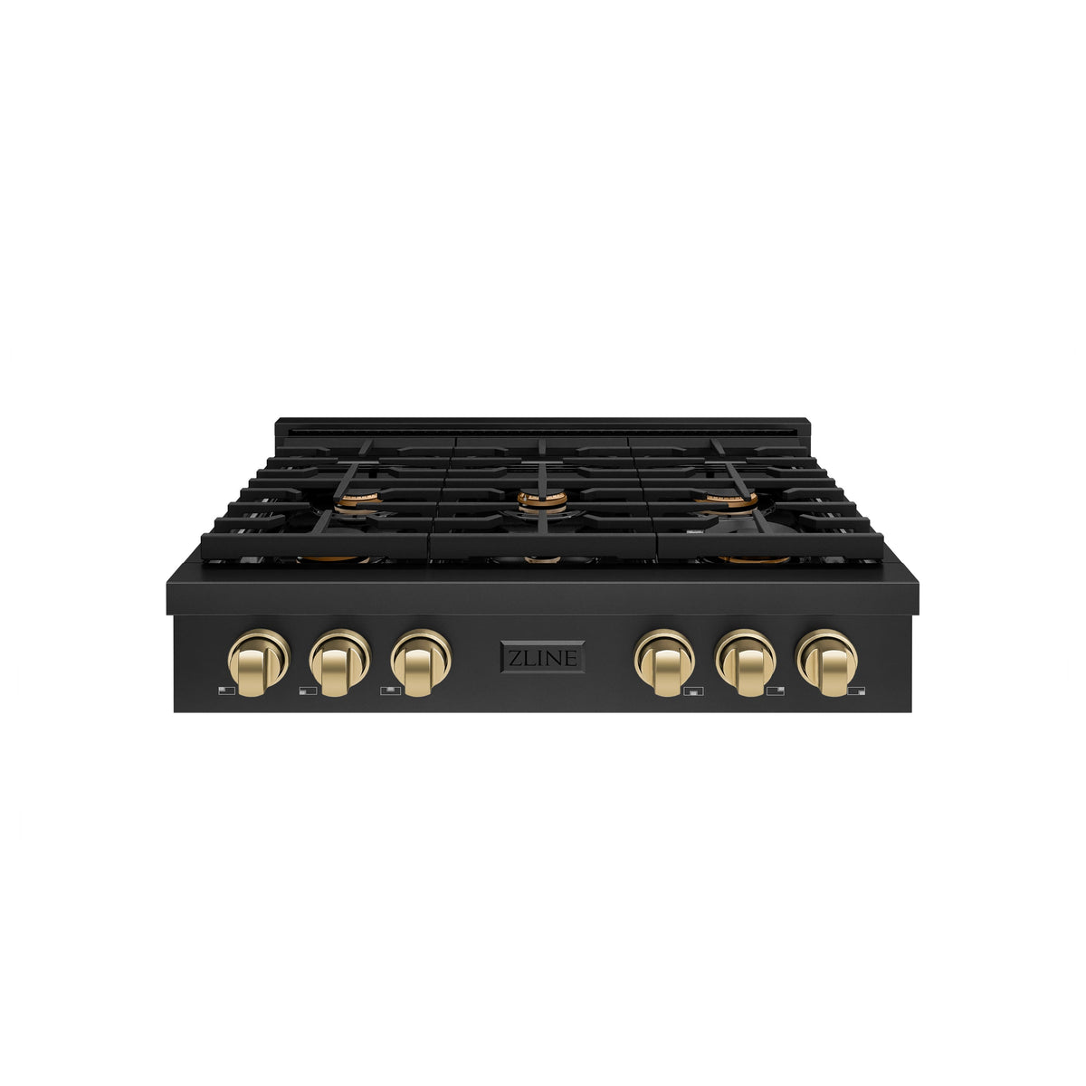 ZLINE - 36 in. Wide 6 Burner AutographParamount Rangetop with Bronze Accents (SRTBZ-36-CB) - Black Stainless Steel
