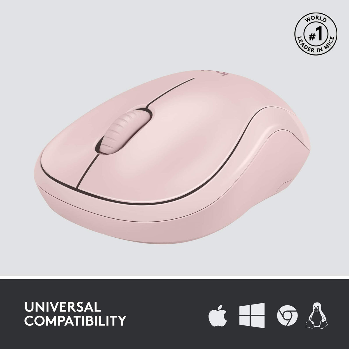Logitech - M220 SILENT Wireless Optical Ambidextrous Mouse - Wireless - Rose